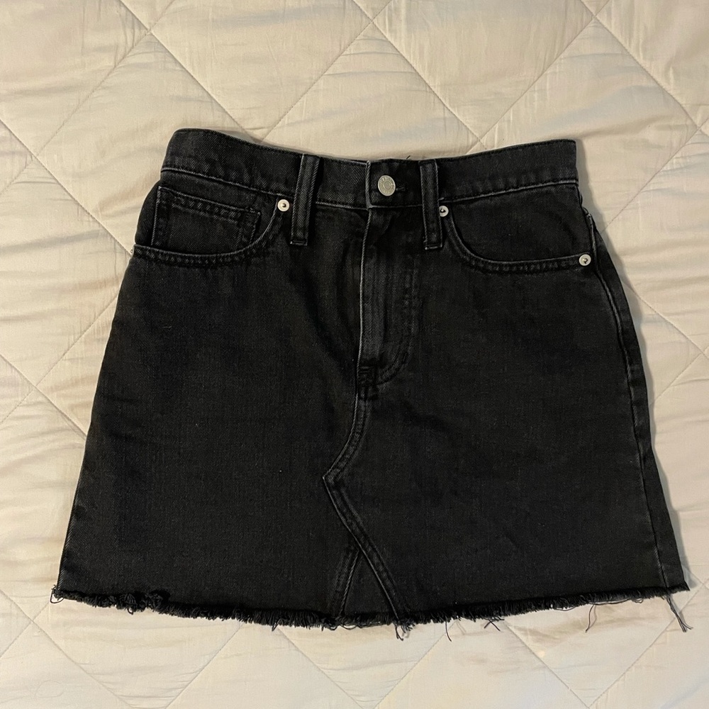 Madewell Black Jean Skirt